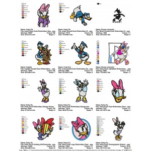 Collection Donald Duck and Daisy Duck Embroidery Designs 01